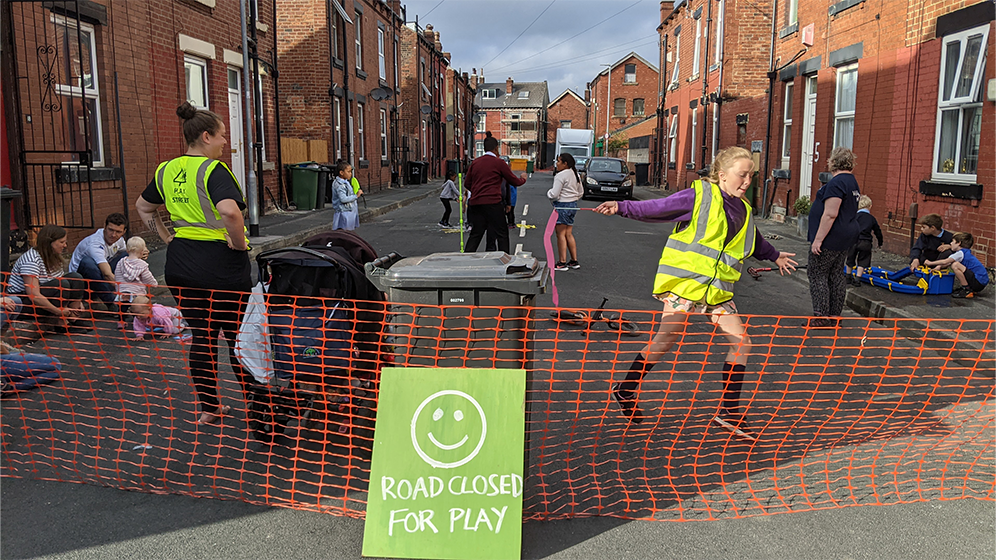 Watson and Stenning: Women, Children and Play on Streets.  Photo: Catherine Peacock, Kidz Klub Leeds (2021).
